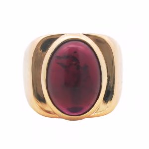 14K YELLOW GOLD PINK TOURMALINE RING