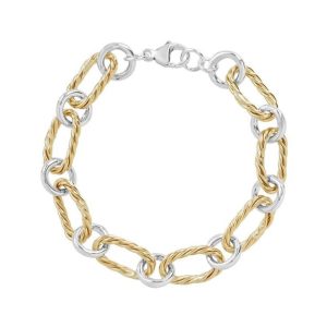 STERLING SILVER & GOLD FILLED LINK BRACELET