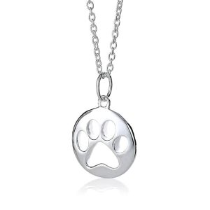 STERLING SILVER PAW PRINT PENDANT
