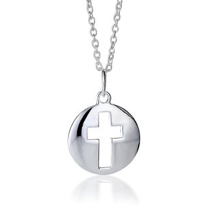 STERLING SILVER CROSS DISC PENDANT