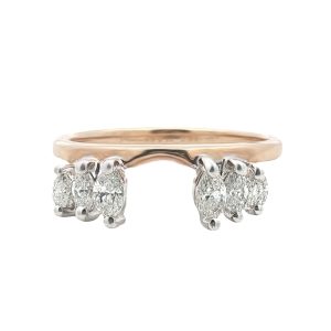 14K YELLOW & WHITE GOLD DIAMOND WRAP WEDDING RING