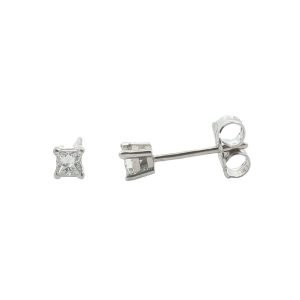 14K WHITE GOLD DIAMOND STUD EARRINGS
