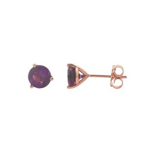 14K YELLOW GOLD AMETHYST STUD EARRINGS