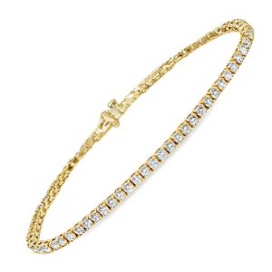 14K YELLOW GOLD DIAMOND TENNIS BRACELET