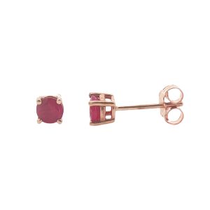 14K ROSE GOLD RUBY STUD EARRINGS
