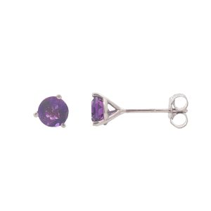 14K WHITE GOLD AMETHYST STUD EARRINGS