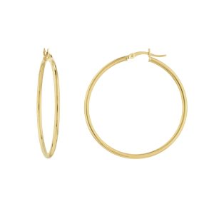 14K YELLOW GOLD HOOP EARRINGS