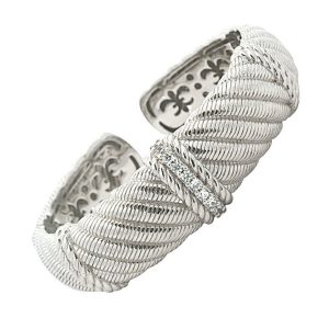 STERLING SILVER JUDITH RIPKA CZ CUFF BRACELET