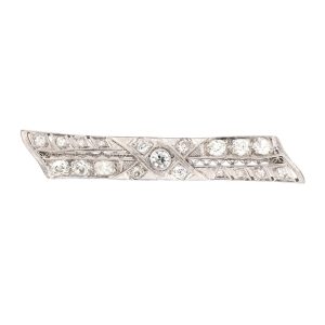 PLATINUM ART DECO VINTAGE DIAMOND BAR PIN