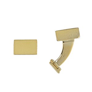 18K YELLOW GOLD VINTAGE TEXTURED RECTANGULAR CUFF LINKS