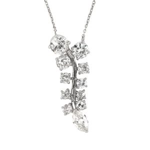 PLATINUM VINTAGE DIAMOND FLORAL BRANCH PENDANT