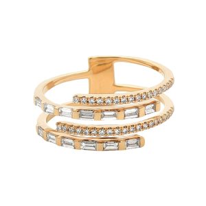 14K YELLOW GOLD 4-TIERED DIAMOND RING