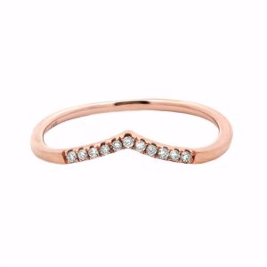 14K ROSE GOLD DIAMOND "V" WEDDING RING