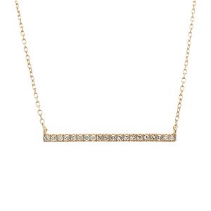 14K YELLOW GOLD DIAMOND BAR NECKLACE