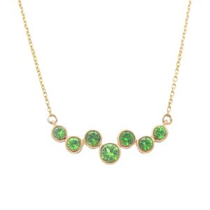 14K YELLOW GOLD TSAVORITE NECKLACE