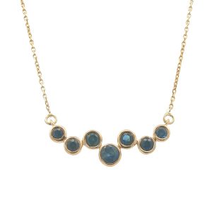 14K YELLOW GOLD SAPPHIRE NECKLACE