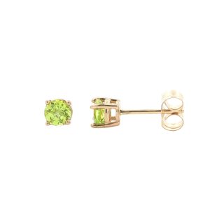 14K YELLOW GOLD PERIDOT STUD EARRINGS