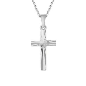 STERLING SILVER SUNBURST CROSS PENDANT