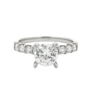 14K WHITE GOLD DIAMOND ENGAGEMENT STYLE RING MOUNTING