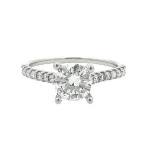 14K WHITE GOLD DIAMOND ENGAGEMENT STYLE RING MOUNTING