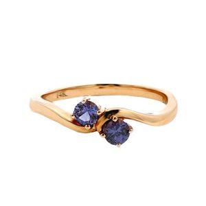14K YELLOW GOLD PURPLE SAPPHIRE RING