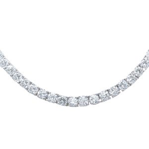 14K WHITE GOLD LAB-GROWN DIAMOND TENNIS NECKLACE