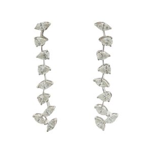 18K WHITE GOLD DIAMOND DANGLE EARRINGS