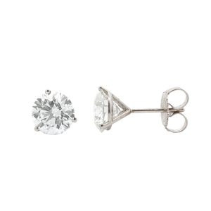 14K WHITE GOLD LAB-GROWN DIAMOND MARTINI STUD EARRINGS