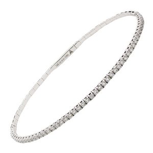 14K WHITE GOLD LAB-GROWN DIAMOND BANGLE BRACELET