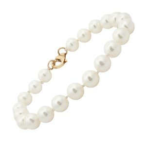 14K YELLOW GOLD CULTURED FRESHWATER PEARL BRACELET
