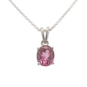 STERLING SILVER RHODOLITE PENDANT