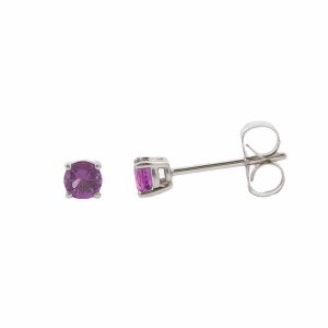 14K WHITE GOLD AMETHYST STUD EARRINGS
