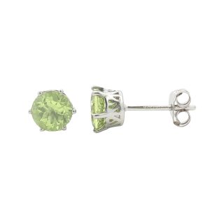 STERLING SILVER PERIDOT STUD EARRINGS