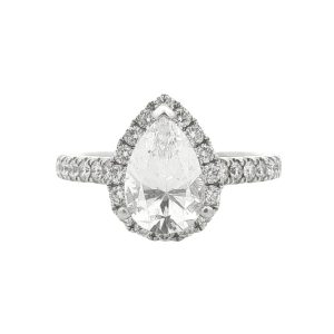 14K WHITE GOLD DIAMOND ENGAGEMENT STYLE RING MOUNTING