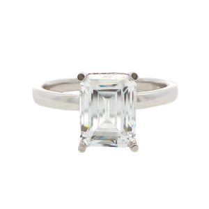 14K WHITE GOLD DIAMOND ENGAGEMENT STYLE RING MOUNTING