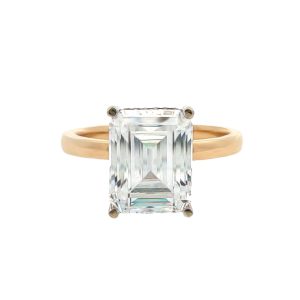 14K YELLOW & WHITE GOLD DIAMOND ENGAGEMENT STYLE RING