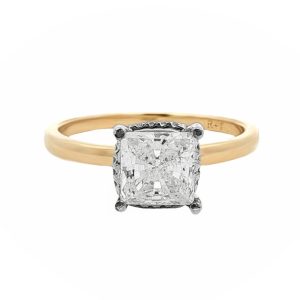 14K YELLOW & WHITE GOLD DIAMOND ENGAGEMENT STYLE RING MOUNTING