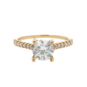 14K YELLOW GOLD DIAMOND ENGAGEMENT STYLE RING MOUNTING