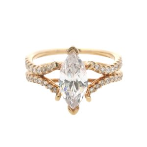 14K YELLOW GOLD DIAMOND ENGAGEMENT STYLE RING MOUNTING