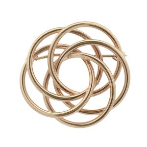 14K YELLOW GOLD VINTAGE OVERLAPPING CIRCLES PIN