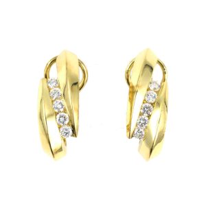 18K YELLOW GOLD VINTAGE DIAMOND EARRINGS