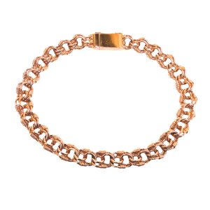 14K ROSE GOLD RETRO VINTAGE CURB LINK BRACELET