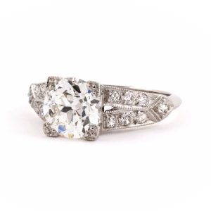 PLATINUM ART DECO VINTAGE DIAMOND ENGAGEMENT STYLE RING