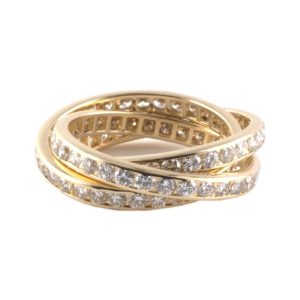 14K YELLOW GOLD VINTAGE 3 INTERLOCKING ETERNITY RINGS