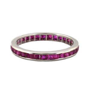PLATINUM VINTAGE RUBY ETERNITY RING