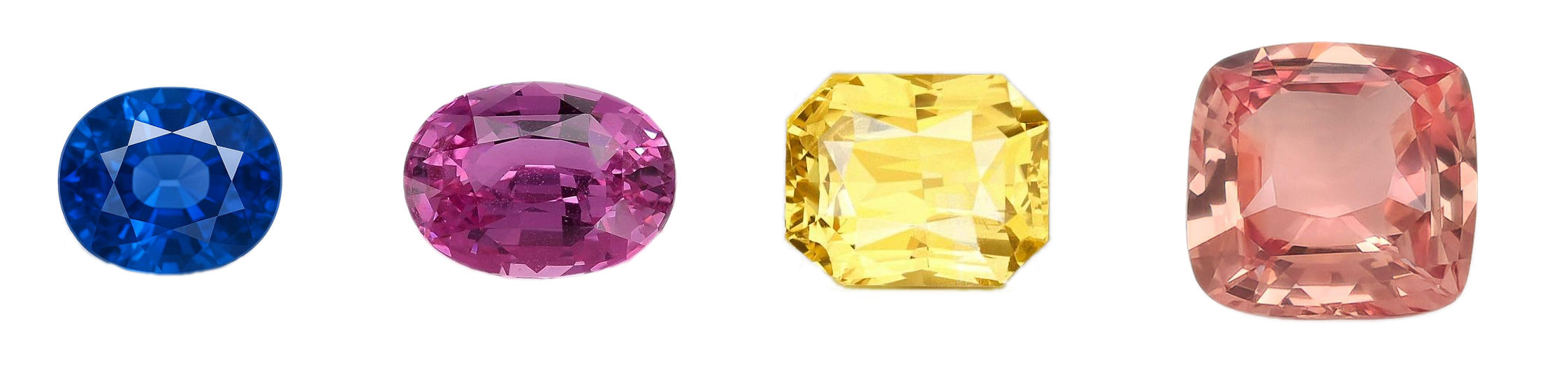 Blue, pink, yellow & Padparadscha sapphires