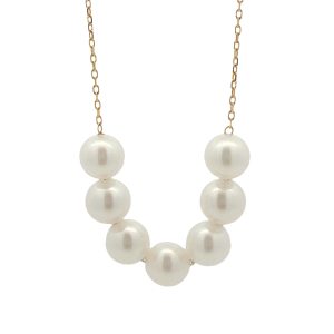 14K YELLOW GOLD AKOYA CULTURED PEARL NECKLACE