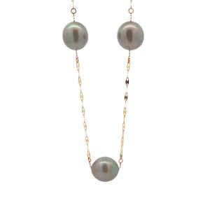 14K YELLOW GOLD CULTURED TAHITIAN PEARL NECKLACE
