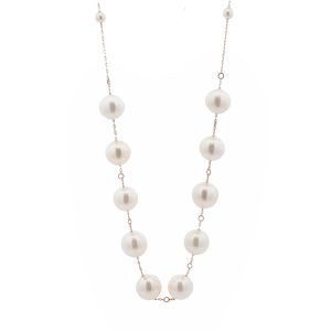 14K YELLOW GOLD AKOYA CULTURED PEARL NECKLACE
