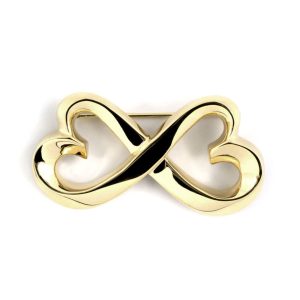 18K YELLOW GOLD "TIFFANY" LOVING HEART PIN